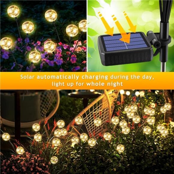 Outdoor Solar Lights for Yard, 4 Packs 16LED, Solar Globe Lights Outdoor - Picture 3 of 7